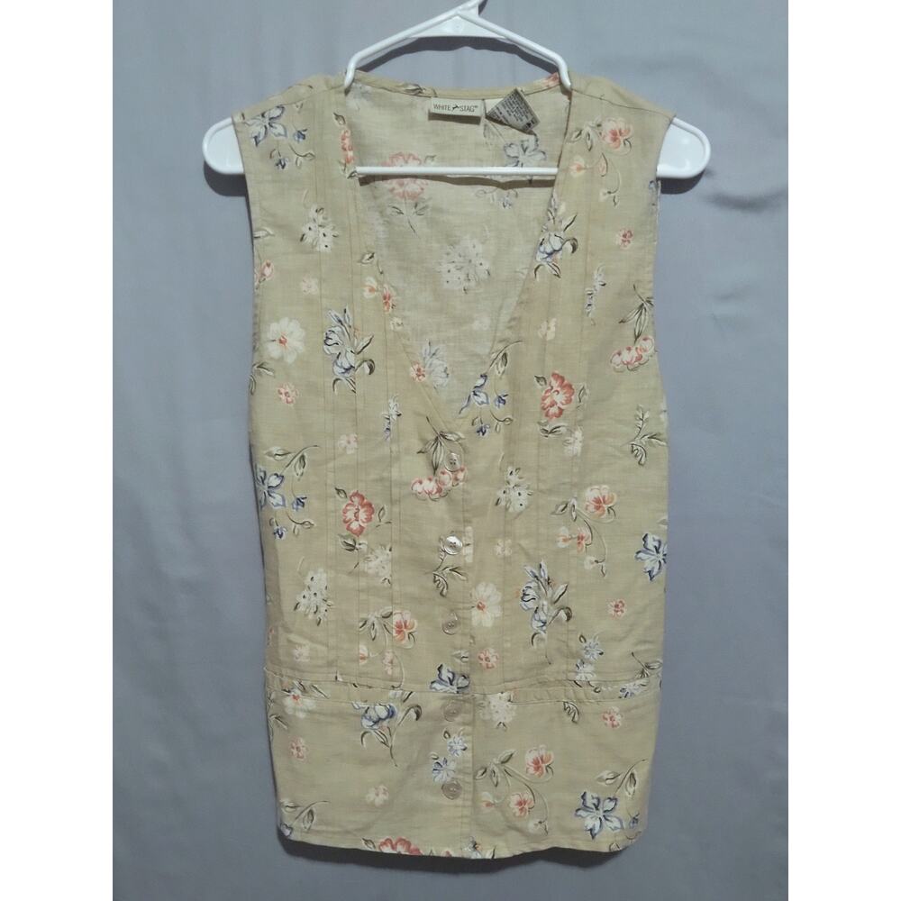 White Stag Floral Vest